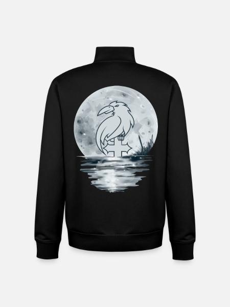 Raven bird on cross - Unisex Organic Zip Sweatshirt by Stanley/Stella - black