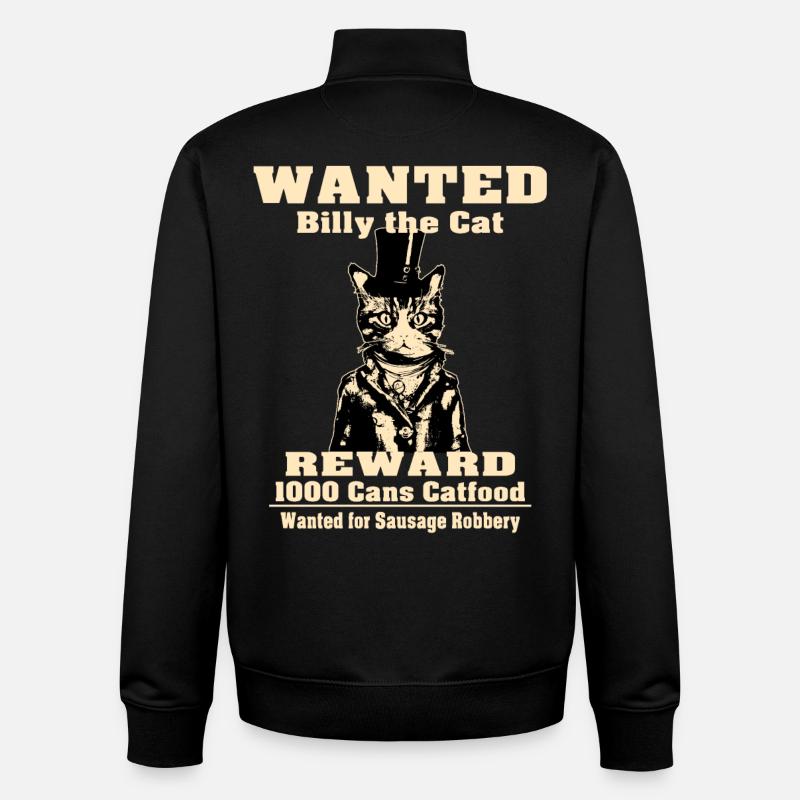 Billy The Cat | Katzenfreunde Geschenk - Unisex Organic Zip Sweatshirt von Stanley/Stella - Schwarz