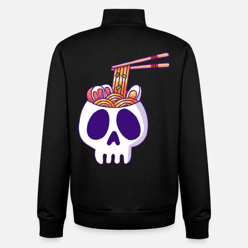 Crâne et nouilles - Sweat zippé unisexe en coton bio Stanley/Stella - noir