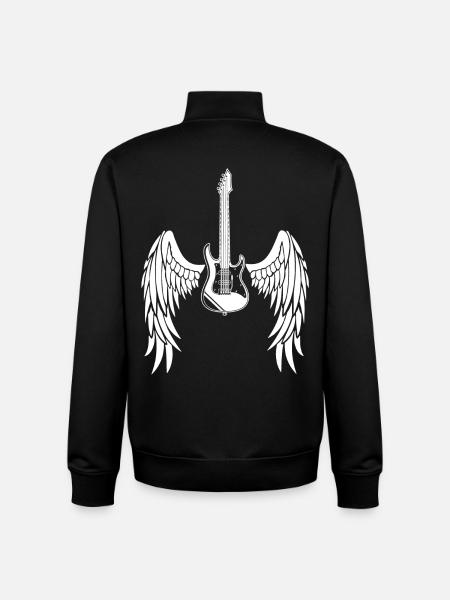 Winged Guitar - Unisex Organic Zip Sweatshirt by Stanley/Stella - black