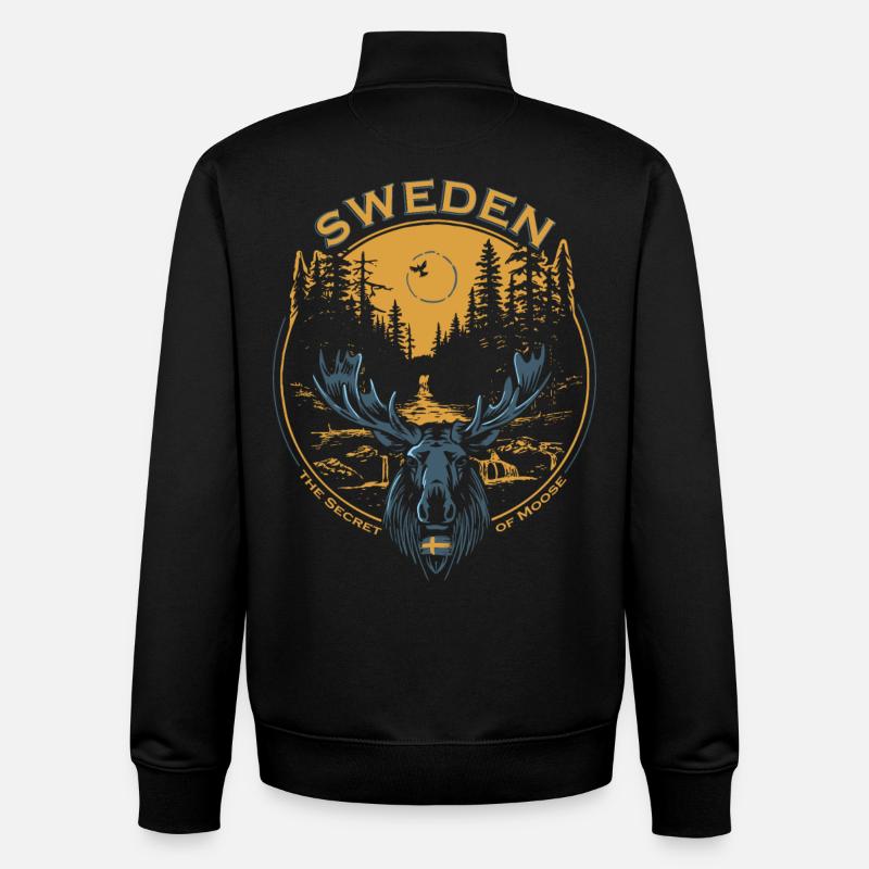 Suède - Orignal - Nature - Sweat zippé unisexe en coton bio Stanley/Stella - noir