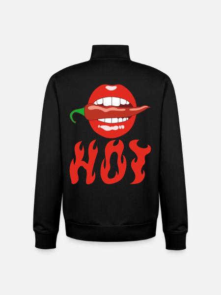 Eating chili pepper - Unisex Organic Zip Sweatshirt by Stanley/Stella - black
