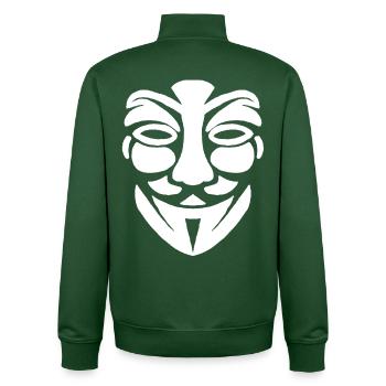 Anonymes Gesicht - Unisex Organic Zip Sweatshirt von Stanley/Stella - Flaschengrün - Hinten - AI Model Male 185 dark (185cm)