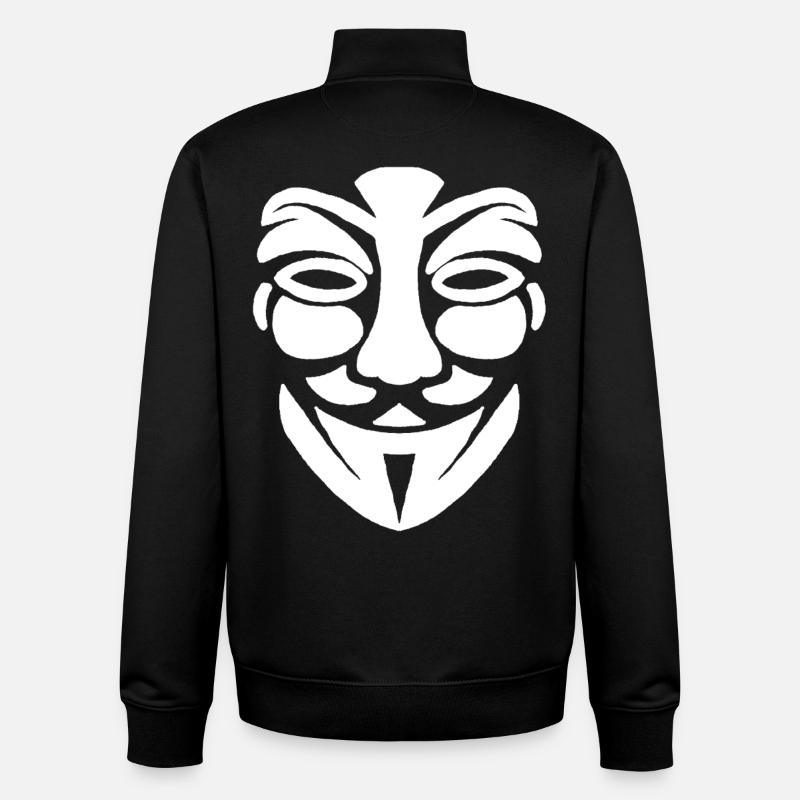 Anonymous face - Unisex Organic Zip Sweatshirt by Stanley/Stella - black