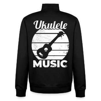 Lustige Ukulele Musik - Unisex Organic Zip Sweatshirt von Stanley/Stella - Schwarz - Hinten - AI Model Male 185 light (185cm)