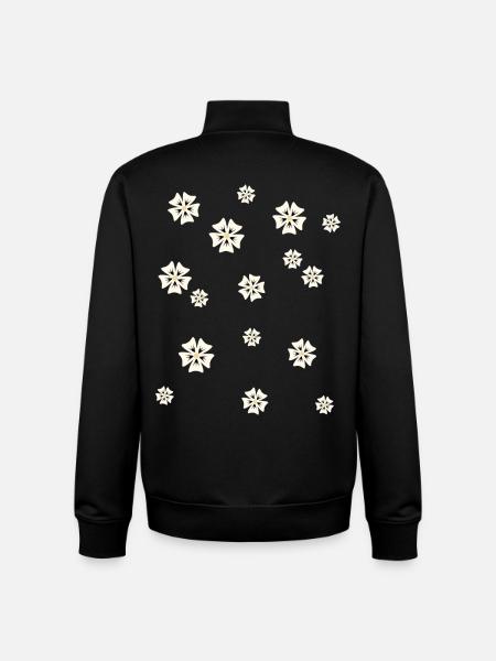 Blumenmuster in schlichtem Stil - Unisex Organic Zip Sweatshirt von Stanley/Stella - Schwarz