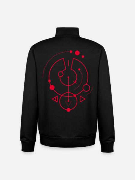 Red geometric symbol - Unisex Organic Zip Sweatshirt by Stanley/Stella - black