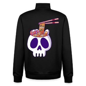 Skull and Ramen Noodles - Unisex Organic Zip Sweatshirt by Stanley/Stella - black - Back - AI Model Male 185 light (185cm)