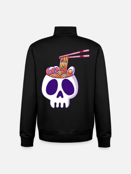 Skull and Ramen Noodles - Unisex Organic Zip Sweatshirt by Stanley/Stella - black