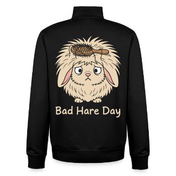 Animal Humour Lapin Tête Lion - Sweat zippé unisexe en coton bio Stanley/Stella - noir - Dos - AI Model Male 185 light (185cm)