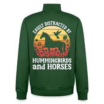 Kolibris und Pferde Reiten Reiten Reiter - Unisex Organic Zip Sweatshirt von Stanley/Stella - Flaschengrün - Hinten - AI Model Male 185 dark (185cm)