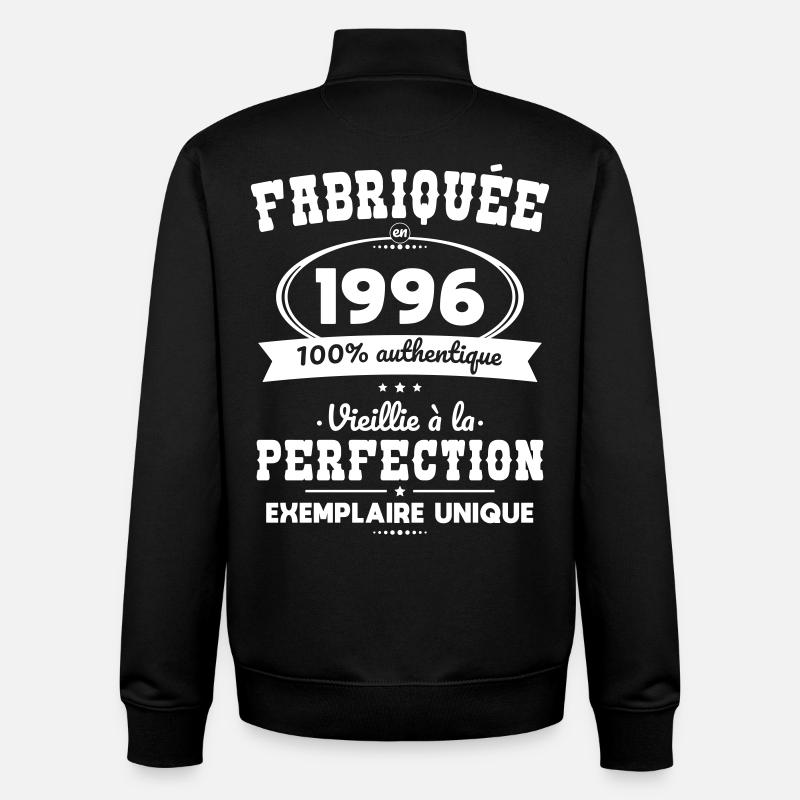Hergestellt 1996 – Perfekt gereift - Unisex Organic Zip Sweatshirt von Stanley/Stella - Schwarz