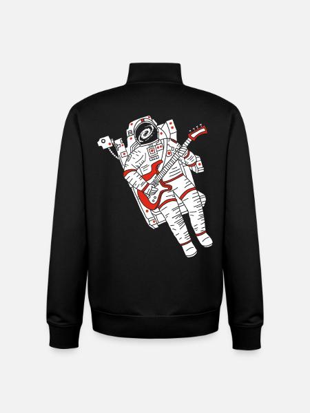 Astronaut guitarist - Unisex Organic Zip Sweatshirt by Stanley/Stella - black