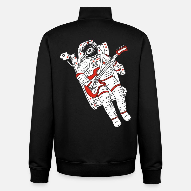 Astronaut guitarist - Unisex Organic Zip Sweatshirt by Stanley/Stella - black