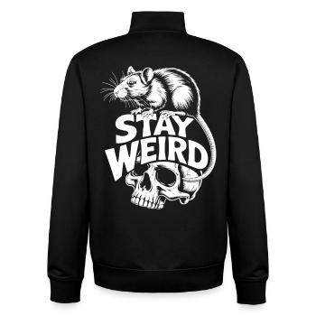 Reste Rat Crâne Bizarre - Sweat zippé unisexe en coton bio Stanley/Stella - noir - Dos - AI Model Male 185 light (185cm)