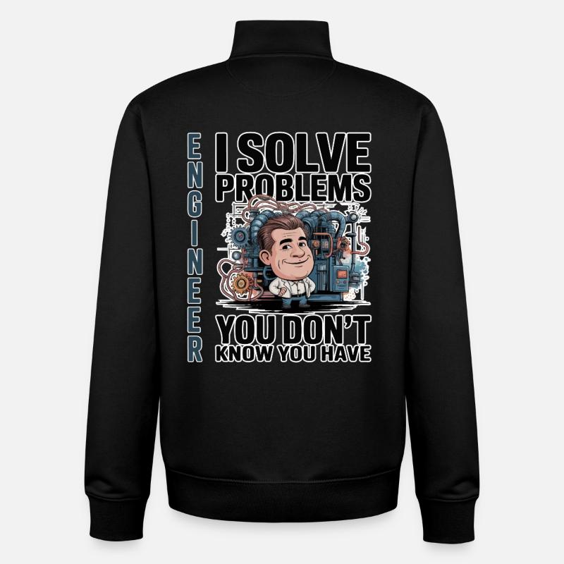 Engineer - For dark background - Unisex Organic Zip Sweatshirt by Stanley/Stella - black