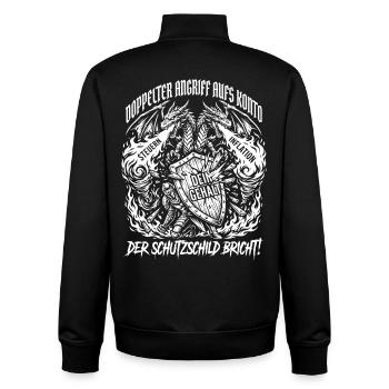 Double attack on the account - Unisex Organic Zip Sweatshirt by Stanley/Stella - black - Back - AI Model Male 185 light (185cm)