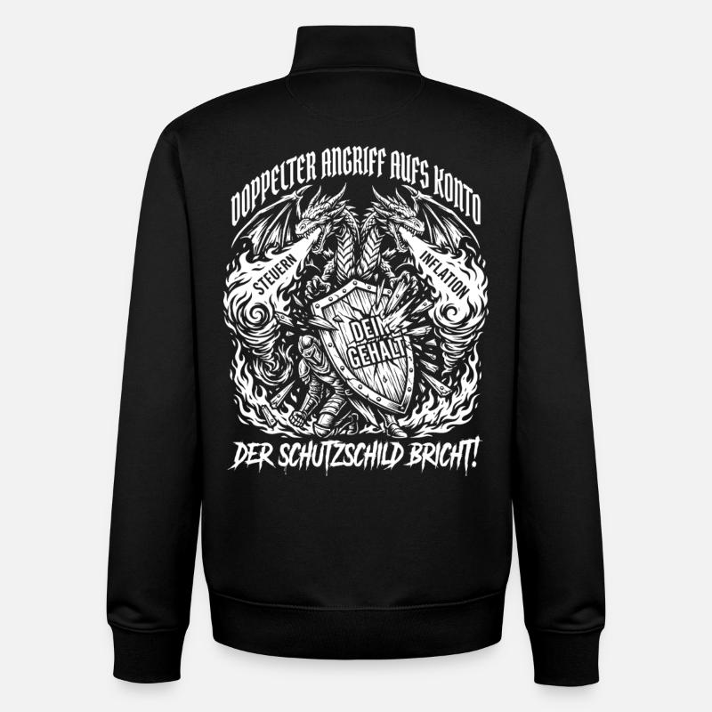 Double attaque contre le compte - Sweat zippé unisexe en coton bio Stanley/Stella - noir
