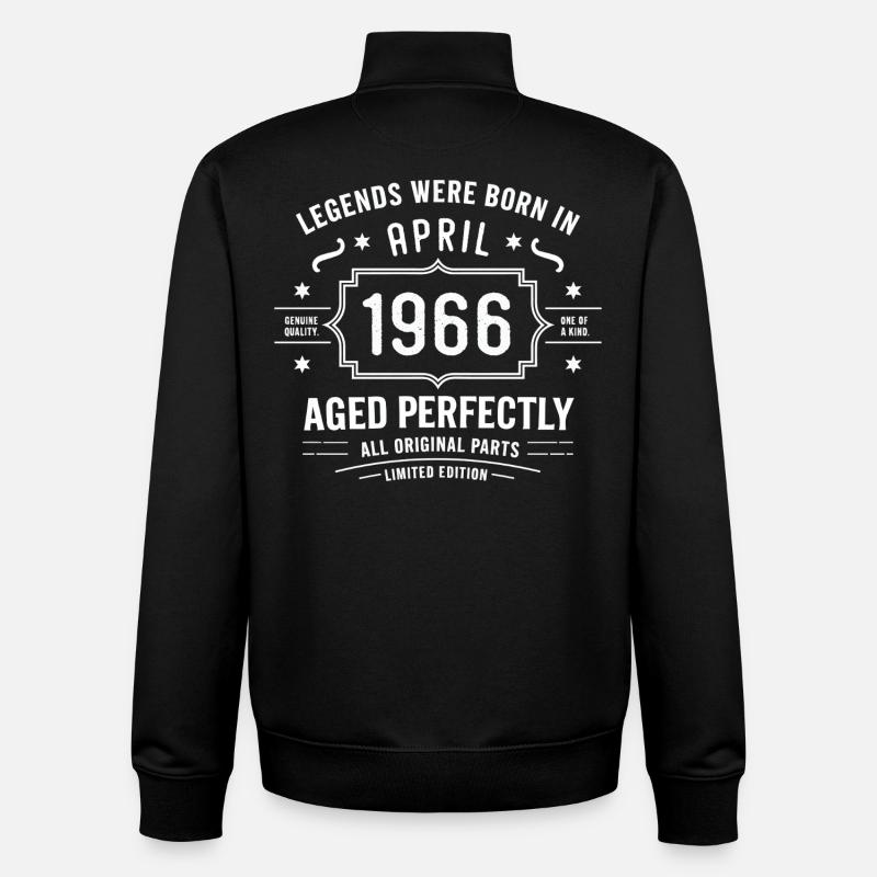 April 1966 - Unisex Organic Zip Sweatshirt von Stanley/Stella - Schwarz