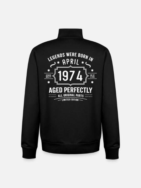 April 1974 - Unisex Organic Zip Sweatshirt by Stanley/Stella - black