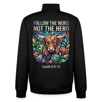 Follow The Word Not The Herd Christian - Unisex Organic Zip Sweatshirt by Stanley/Stella - black - Back - AI Model Male 185 light (185cm)