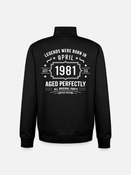 April 1981 - Unisex Organic Zip Sweatshirt by Stanley/Stella - black