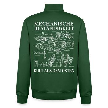 Mechanische Beständigkeit Moped Motor Kult - Unisex Organic Zip Sweatshirt von Stanley/Stella - Flaschengrün - Hinten - AI Model Male 185 dark (185cm)