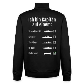 Ich bin Kapitän auf einem... - Unisex Organic Zip Sweatshirt von Stanley/Stella - Schwarz - Hinten - AI Model Male 185 light (185cm)
