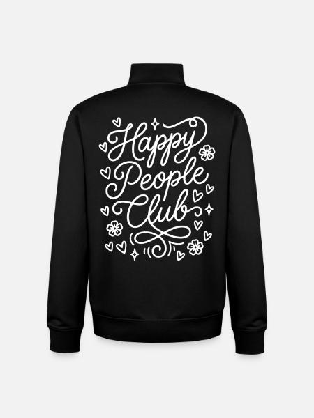 Happy People Club - Unisex Organic Zip Sweatshirt by Stanley/Stella - black