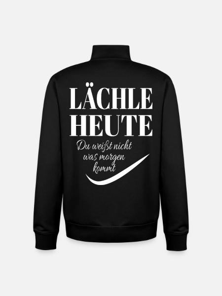 LACHE HEUTE Spruch - Unisex Organic Zip Sweatshirt von Stanley/Stella - Schwarz