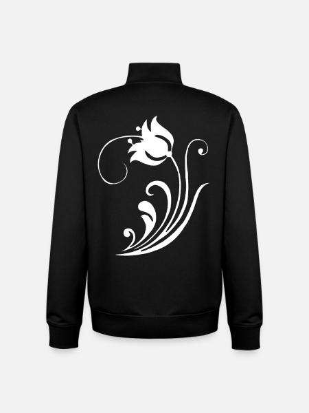 Fleur blanche étrange - Sweat zippé unisexe en coton bio Stanley/Stella - noir