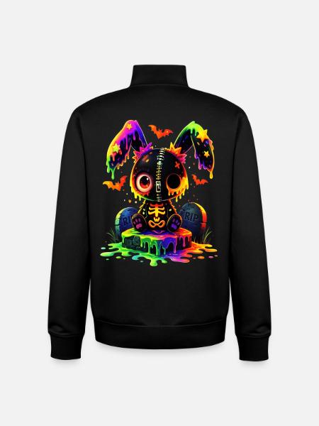 Kawaii Gothic Rabbit - Unisex Organic Zip Sweatshirt by Stanley/Stella - black