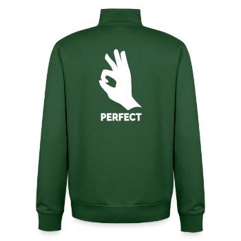Signe parfait de la main – Symbole OK - Sweat zippé unisexe en coton bio Stanley/Stella - vert bouteille - Dos - AI Model Male 185 dark (185cm)