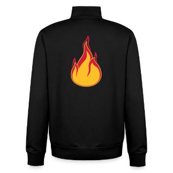 feuer flamme heiss brennen verbrennen warm clipart - Unisex Organic Zip Sweatshirt von Stanley/Stella - Schwarz - Hinten - AI Model Male 185 light (185cm)