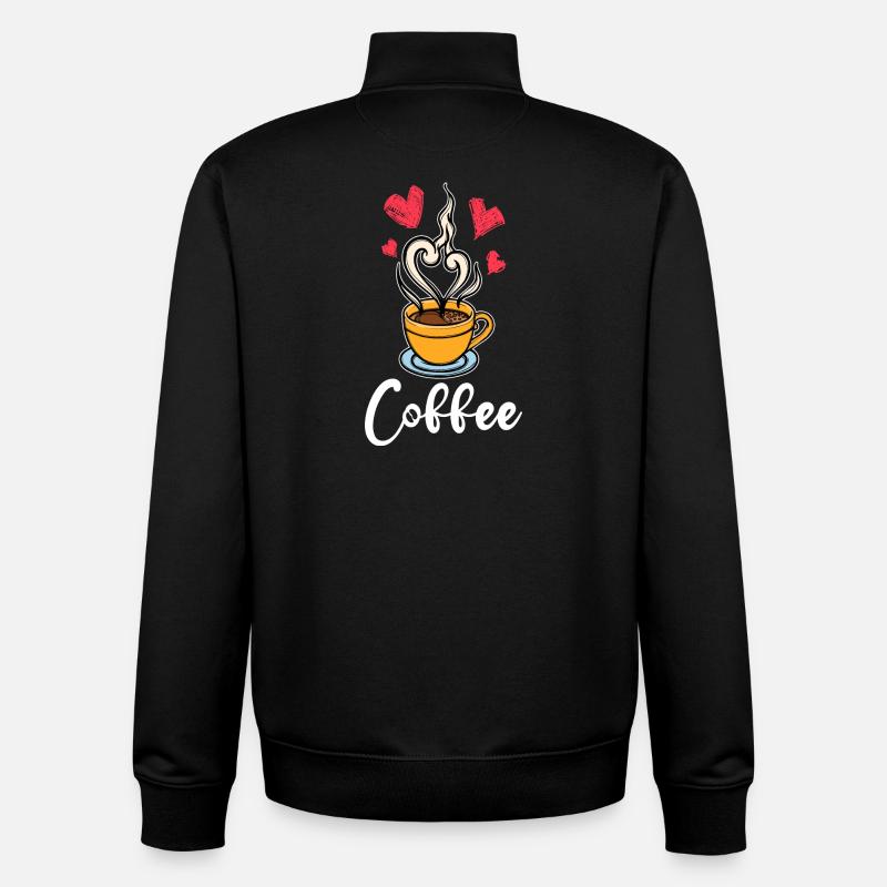 Koffein Kaffee Trinken Kaffeetrinker Spruch - Unisex Organic Zip Sweatshirt von Stanley/Stella - Schwarz