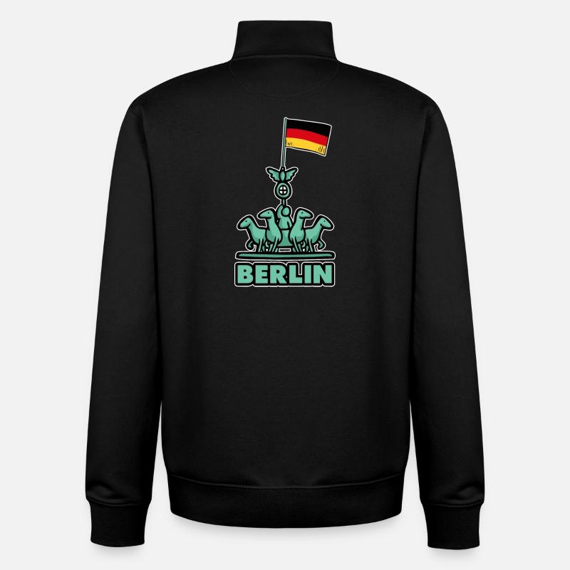 Berlin - Sweat zippé unisexe en coton bio Stanley/Stella - noir