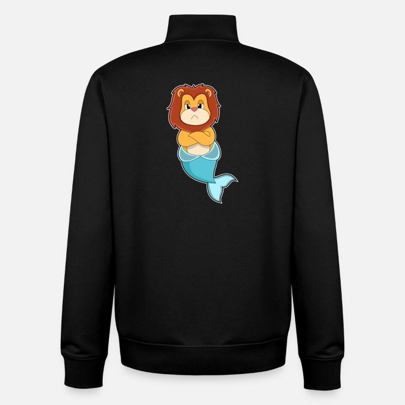 Löwe Meerjungfrau - Unisex Organic Zip Sweatshirt von Stanley/Stella - Schwarz
