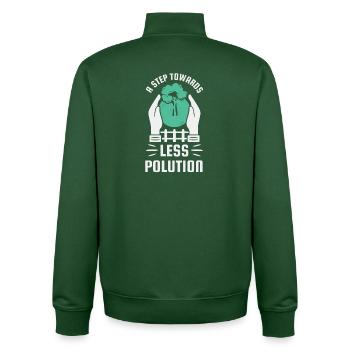 Pas vers une réduction de la pollution - Sweat zippé unisexe en coton bio Stanley/Stella - vert bouteille - Dos - AI Model Male 185 dark (185cm)