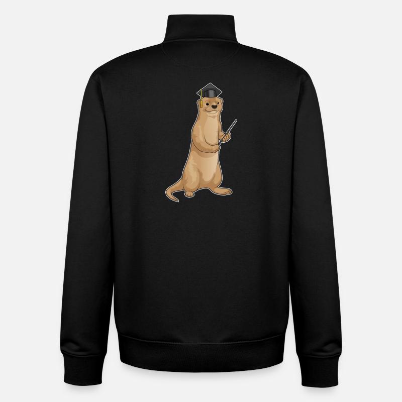 Cylindre du professeur Otter - Sweat zippé unisexe en coton bio Stanley/Stella - noir