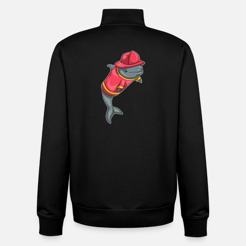 Pompiers de Delfin - Sweat zippé unisexe en coton bio Stanley/Stella - noir