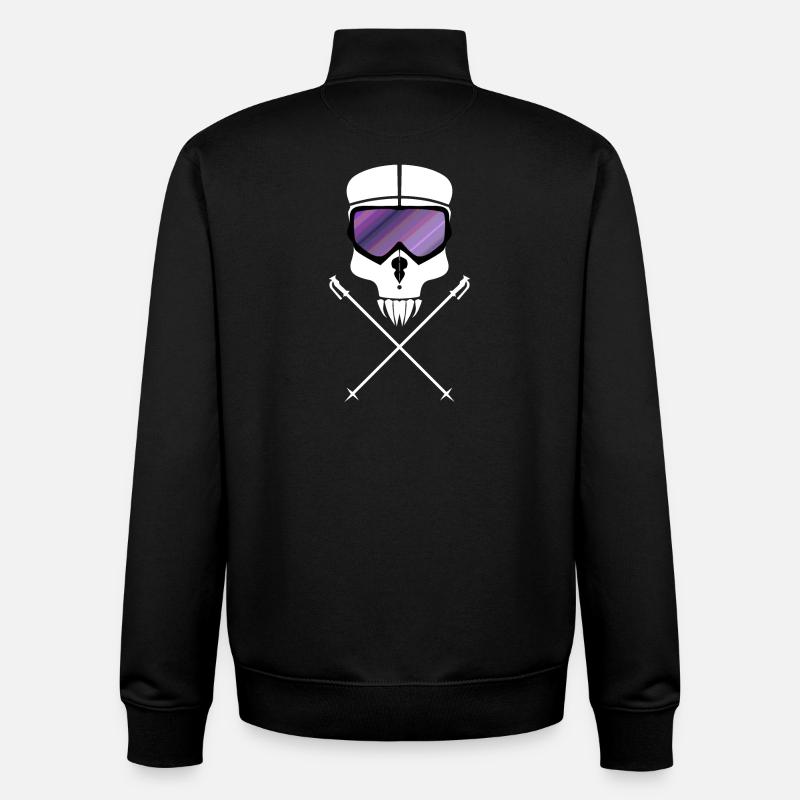 Ski-Schädel - Unisex Organic Zip Sweatshirt von Stanley/Stella - Schwarz