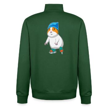 Hamster patins à glace - Sweat zippé unisexe en coton bio Stanley/Stella - vert bouteille - Dos - AI Model Male 185 dark (185cm)
