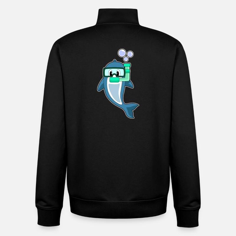 Dolphin Diver Snorkel - Sweat zippé unisexe en coton bio Stanley/Stella - noir