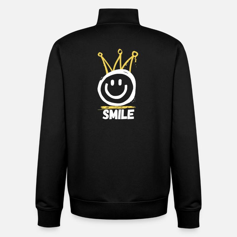 Graffiti de sourire - Sweat zippé unisexe en coton bio Stanley/Stella - noir