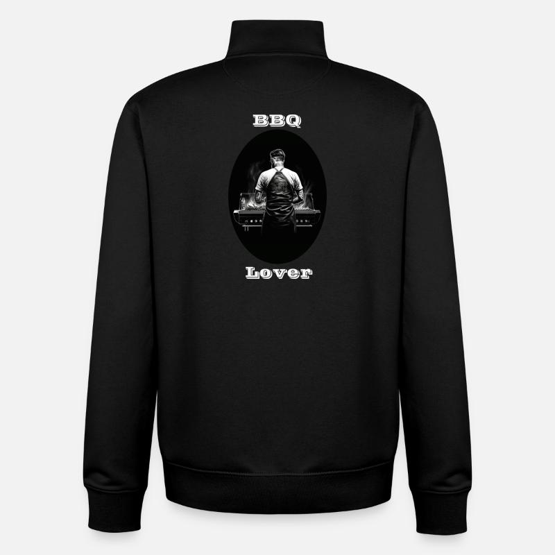 BBQ Lover blanc - Sweat zippé unisexe en coton bio Stanley/Stella - noir