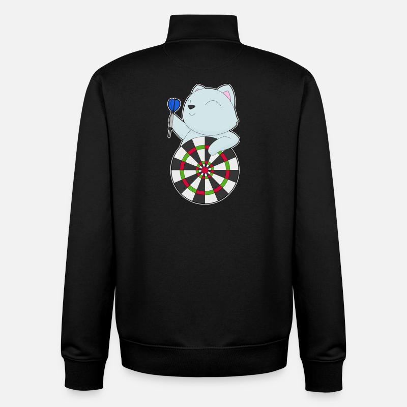 Cible de fléchettes pour chat - Sweat zippé unisexe en coton bio Stanley/Stella - noir