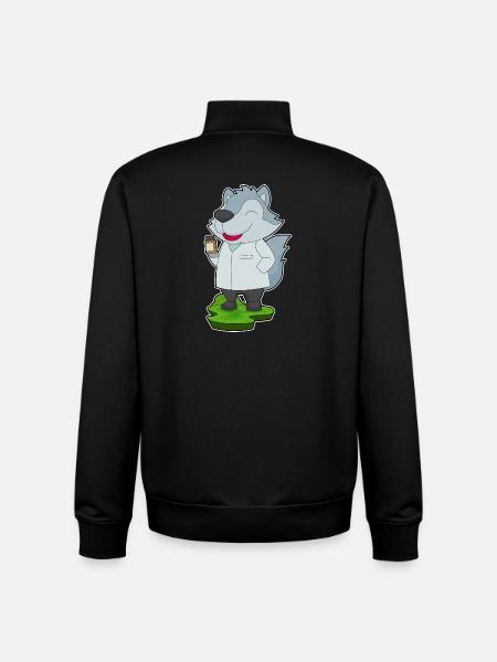 Wolf Doctor Medicine - Unisex Organic Zip Sweatshirt by Stanley/Stella - black