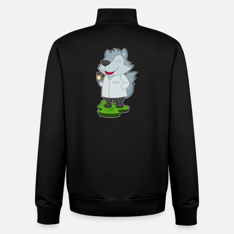 Wolf Arzt Medizin - Unisex Organic Zip Sweatshirt von Stanley/Stella - Schwarz