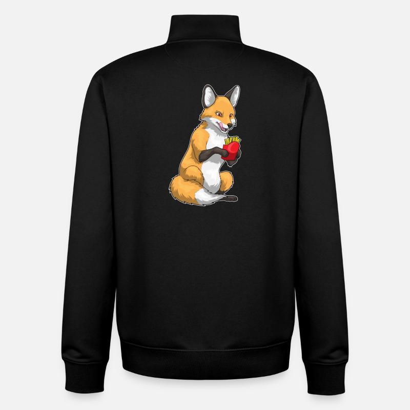 Frites Fuchs - Sweat zippé unisexe en coton bio Stanley/Stella - noir