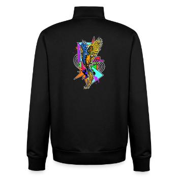Vogel Haustier Tropisch Urwald Tier Papagei - Unisex Organic Zip Sweatshirt von Stanley/Stella - Schwarz - Hinten - AI Model Male 185 light (185cm)